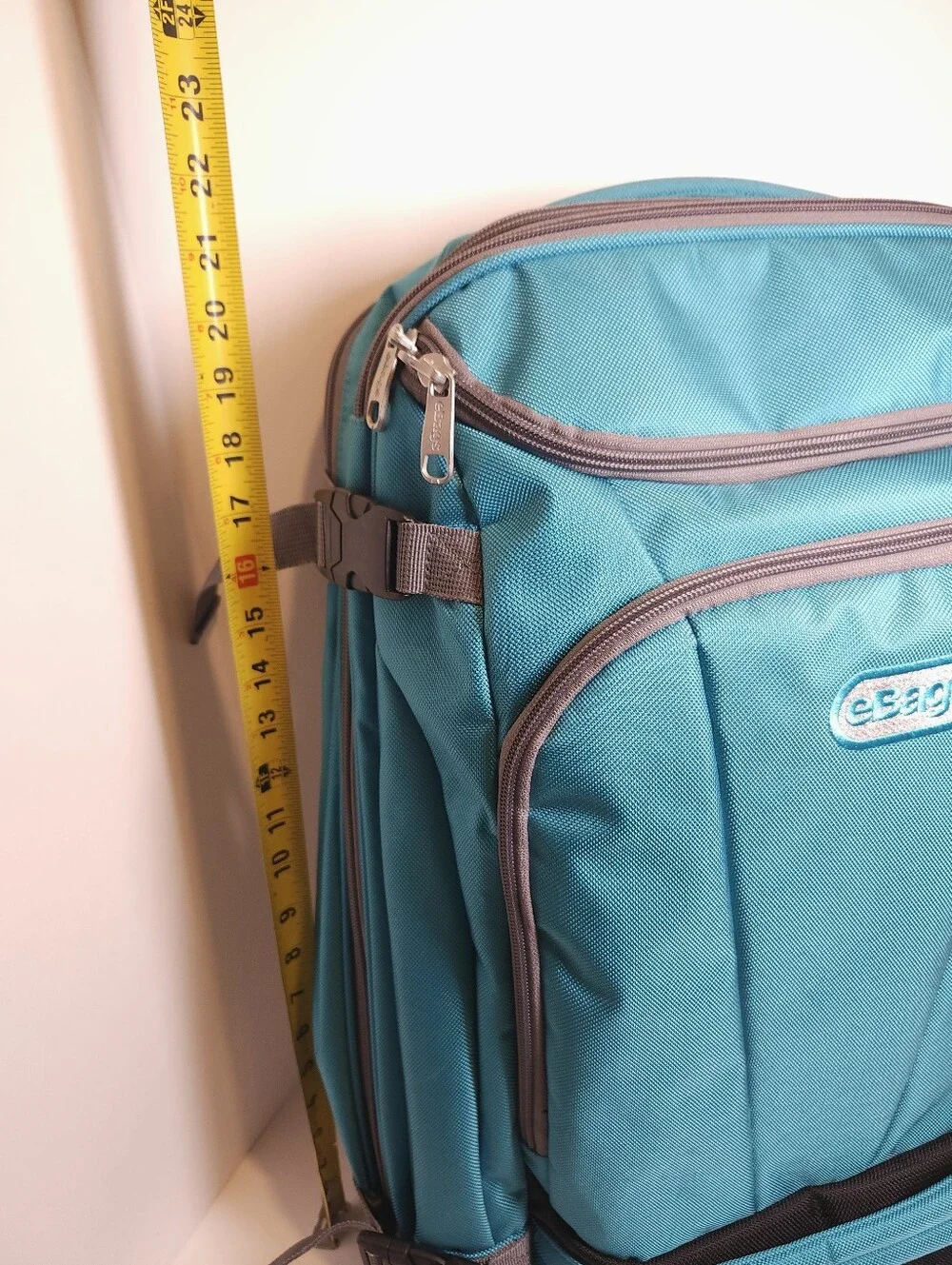 eBags Mother Lode Backpack Travel Luggage Carry On Bag Expandable Teal Blue